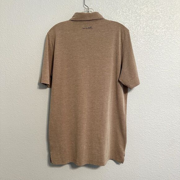 Travis Mathew Polo Shirt Mens Large Brown Golf Performance Lightweight Pima - Picture 2 of 9